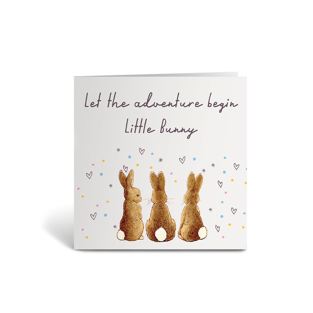 3 Bunnies - Welcome to the World Greetings Card