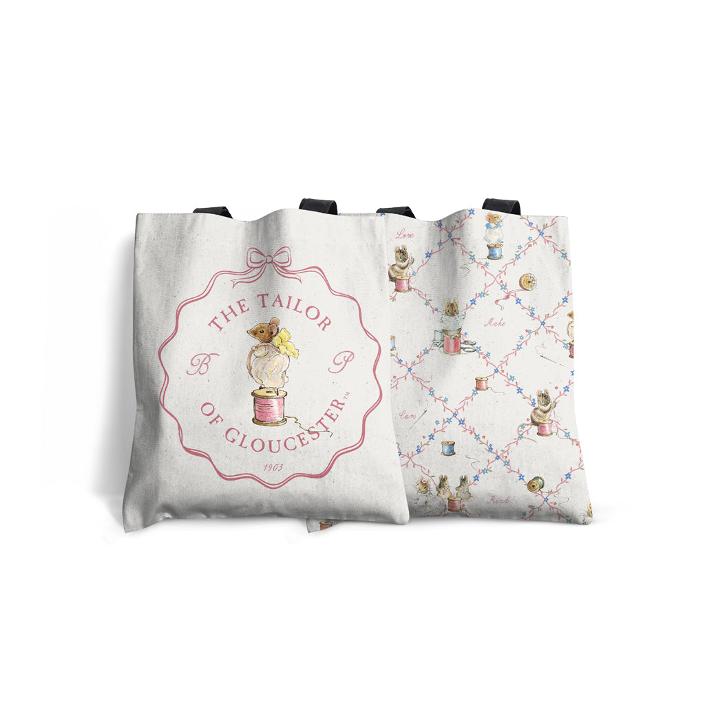 Mouse Standing on a Reel of Pink String Tote Bag