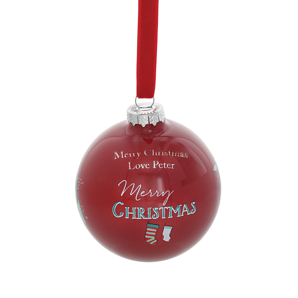Mrs Rabbit & Peter Rabbit Merry Christmas Bauble