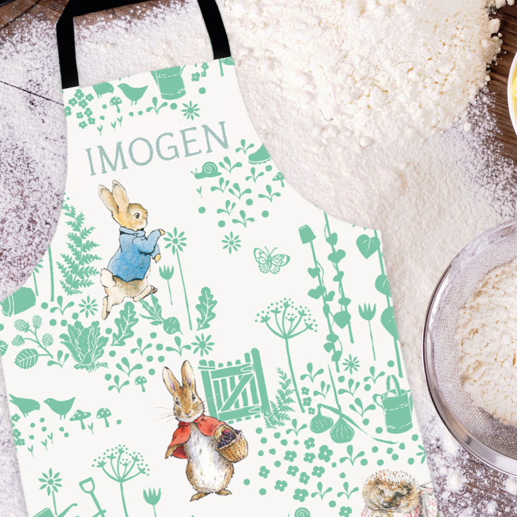 Personalised Green Peter Rabbit Apron