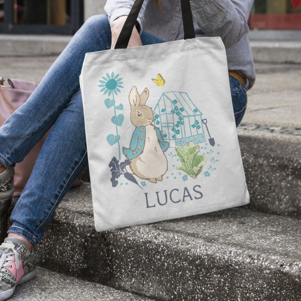 Personalised Peter Rabbit Greenhouse Edge-to-Edge Tote Bag