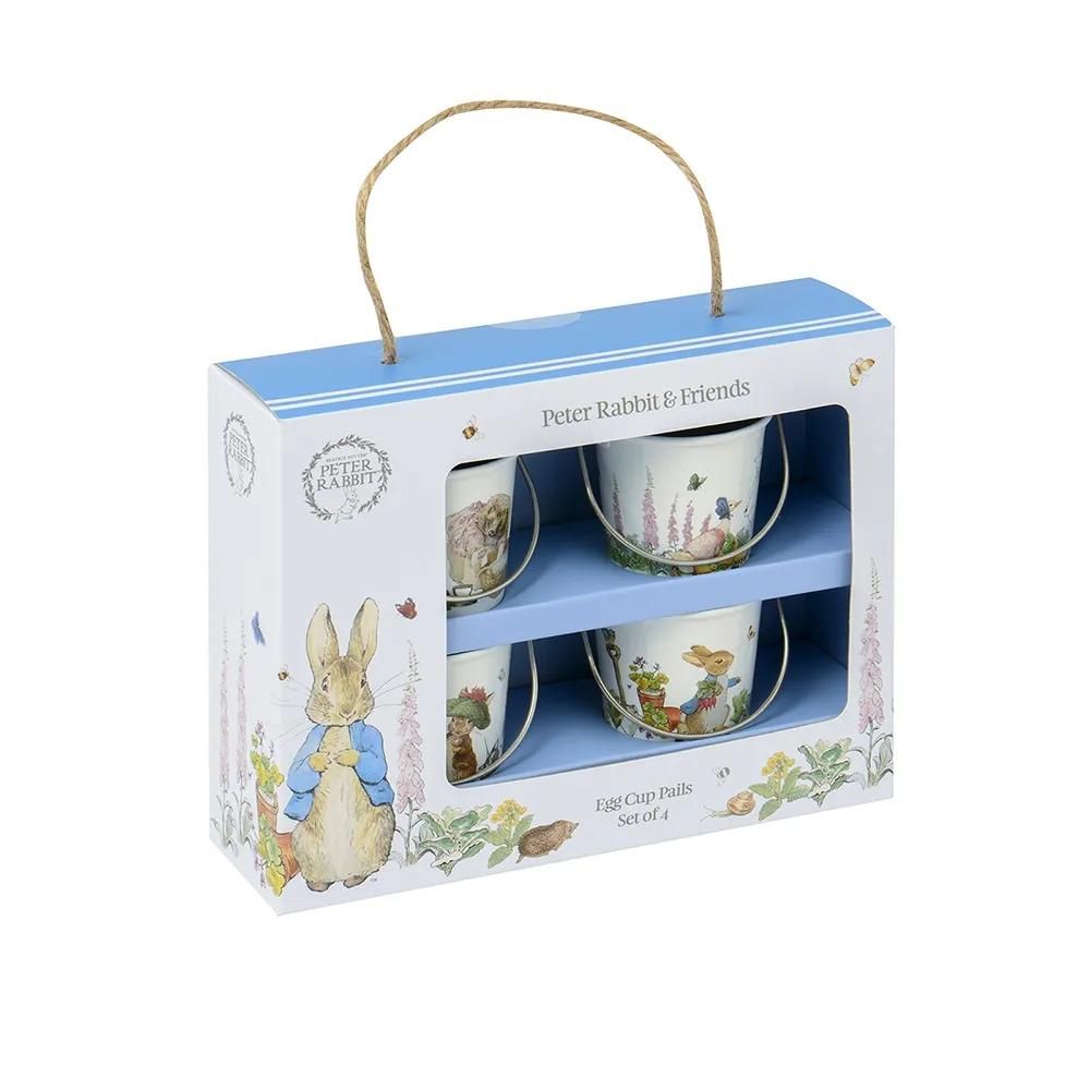 Set of four Peter Rabbit Metal Egg Cup Pails