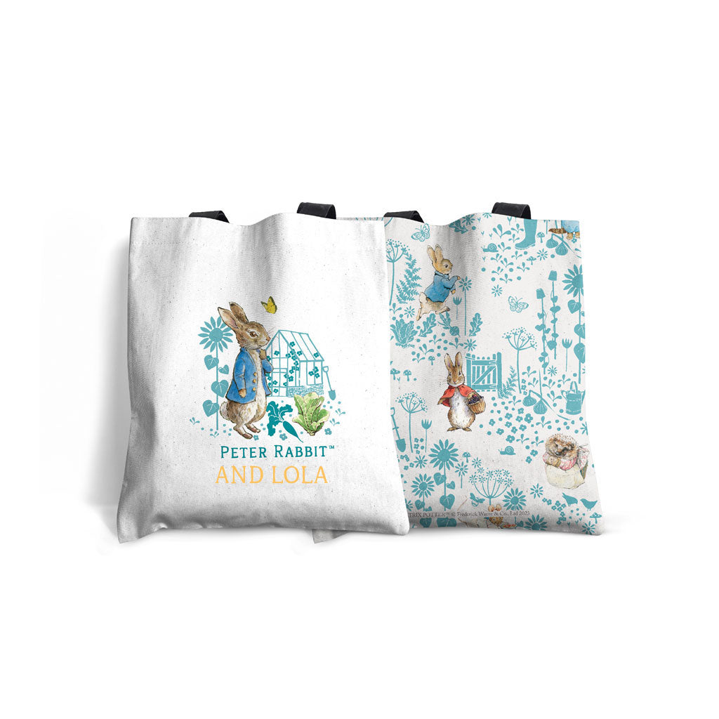 Personalised Peter Rabbit & Me Greenhouse Edge-to-Edge Tote Bag – Peter ...