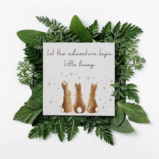 3 Bunnies - Welcome to the World Greetings Card