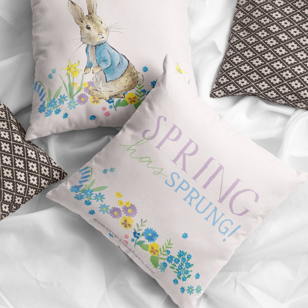 Peter Rabbit Spring Has Sprung Cushion | 100% Cotton & Made in UK ...