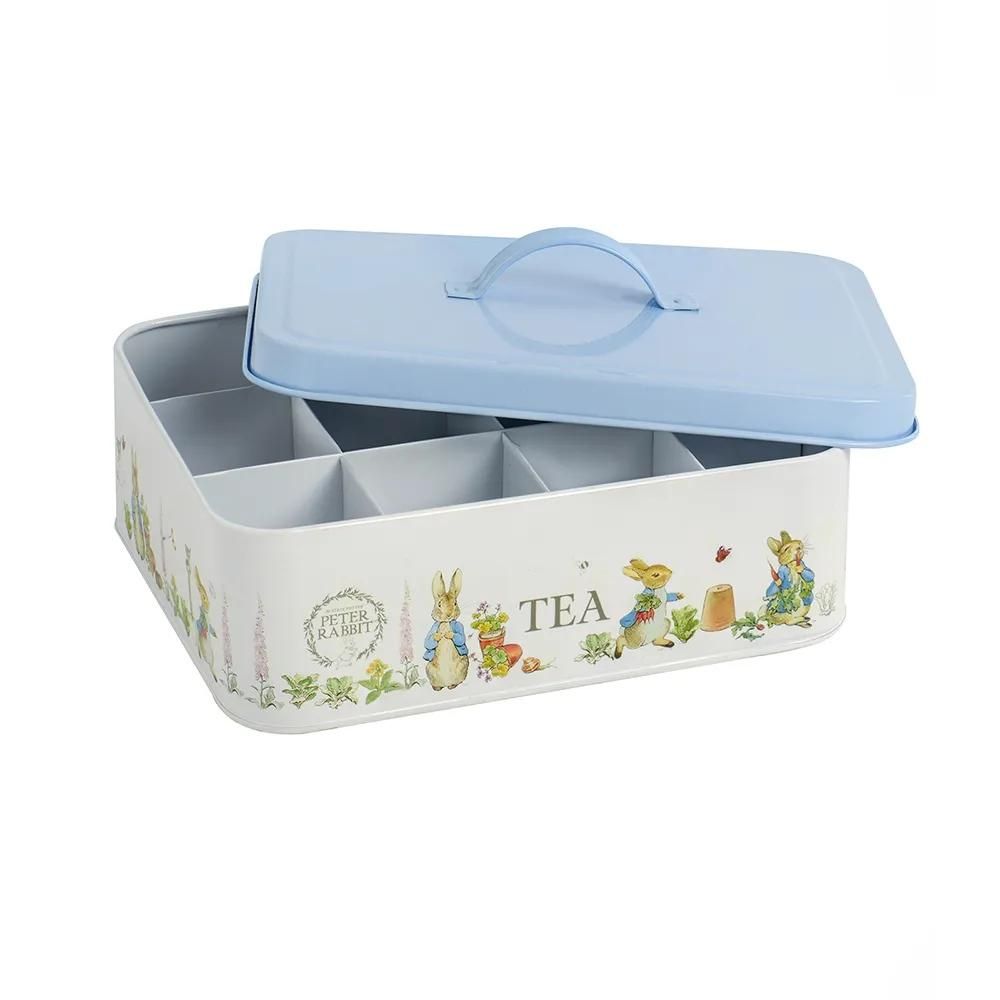 12-Divider Metal Peter Rabbit Tea Caddy