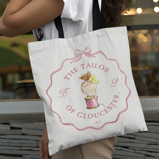 Mouse Standing on a Reel of Pink String Tote Bag