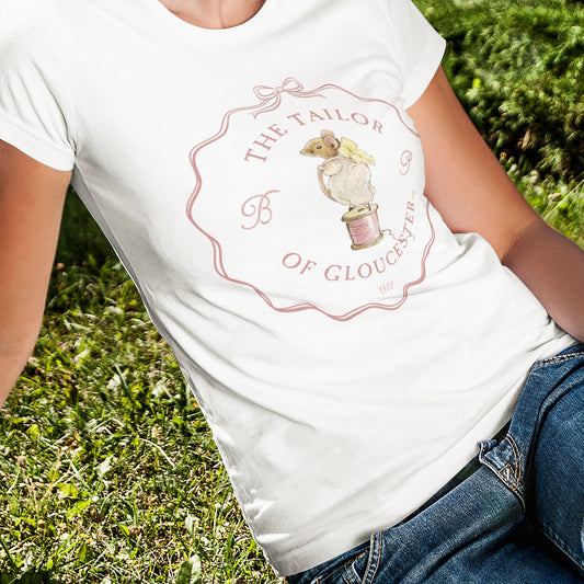 Mouse Standing on a Reel of Pink String T-shirt