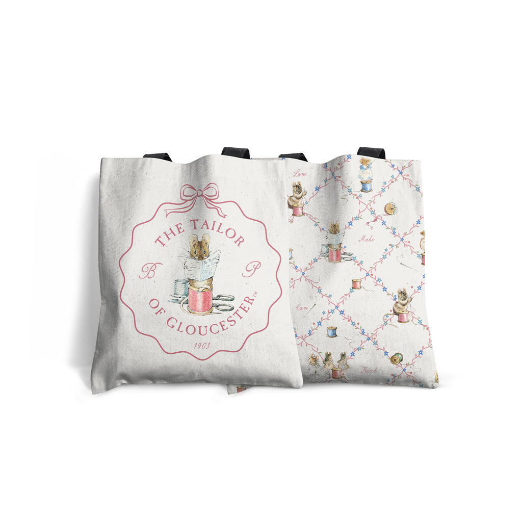 Mouse Sitting on a Reel of Pink String Tote Bag