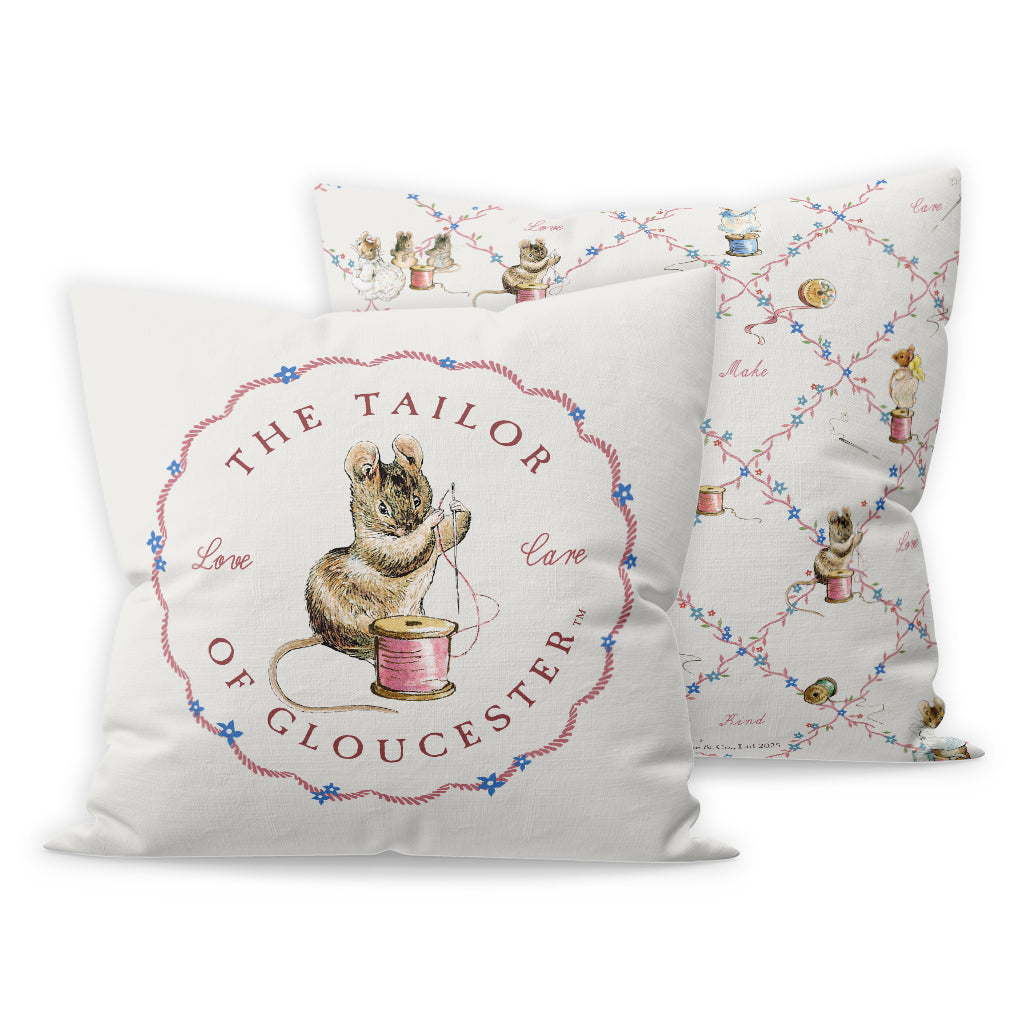 Mouse Sewing with Pink String Cushion