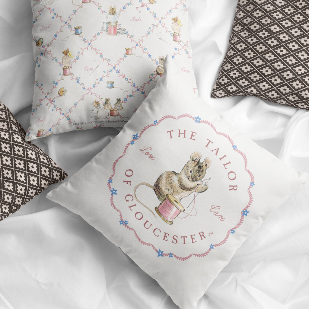 Mouse Sewing with Pink String Cushion