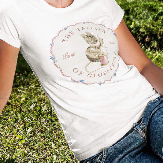 Mouse Sewing with Pink String T-shirt