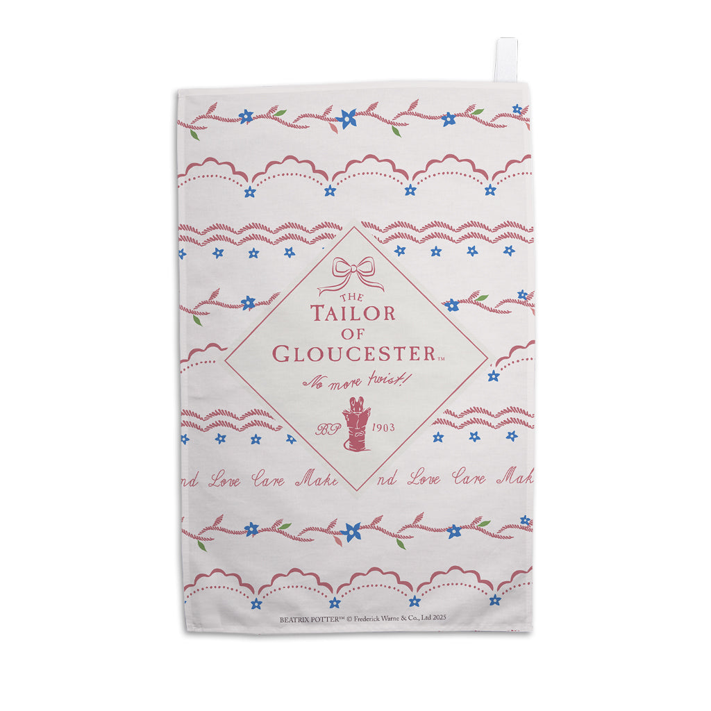 The Tailor of Gloucester Flower Pattern Tea Towel