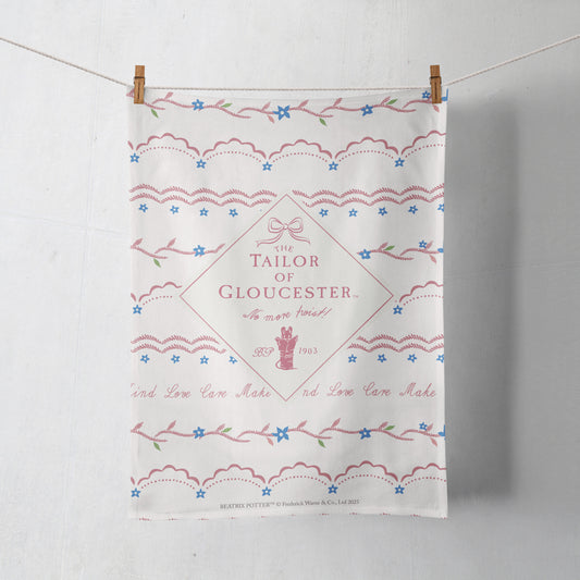 The Tailor of Gloucester Flower Pattern Tea Towel