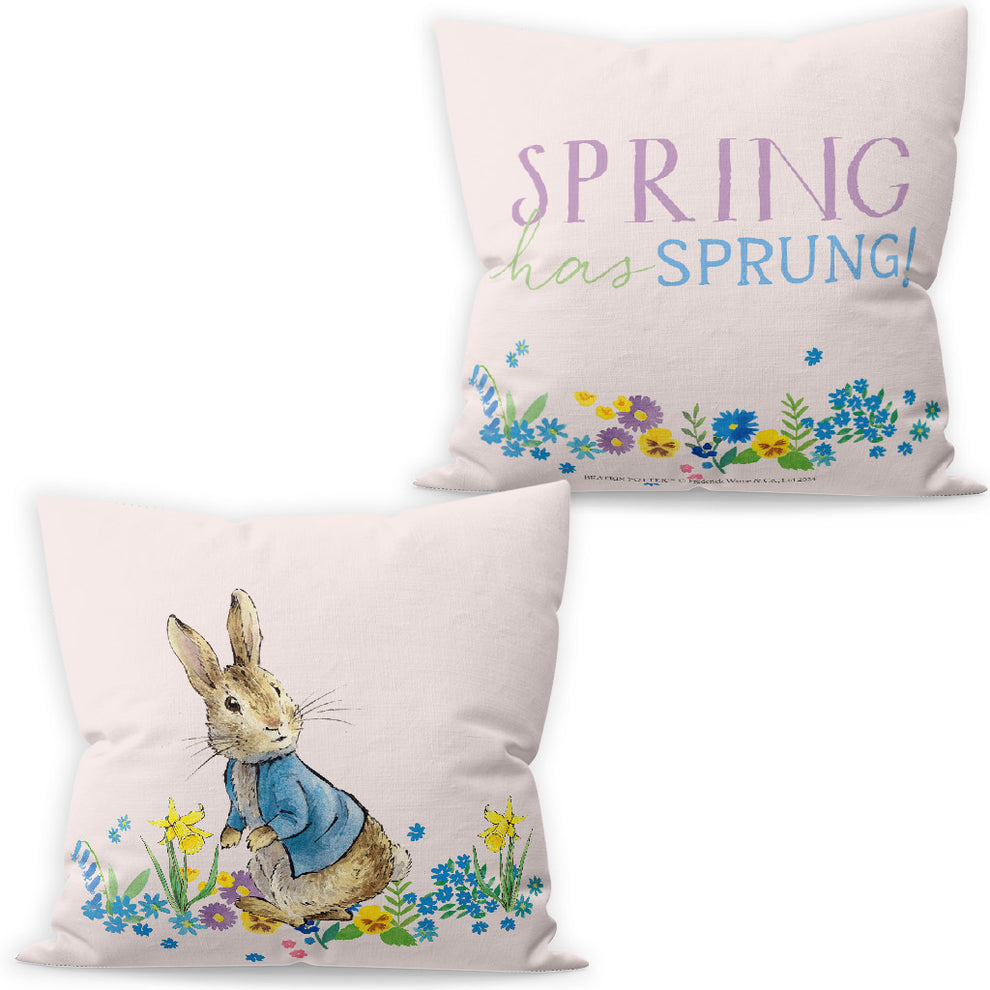 Peter Rabbit Spring Has Sprung Cushion | 100% Cotton & Made in UK ...