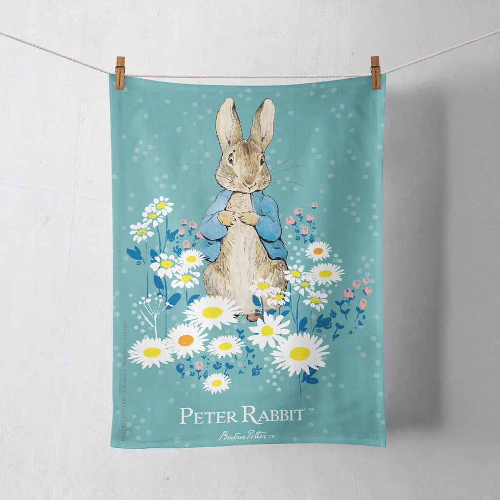 Peter in Daisies Tea Towel – Peter Rabbit Shop