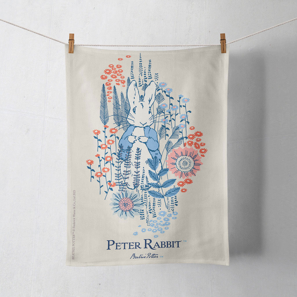 Peter in the Meadow Tea Towel – Peter Rabbit Shop