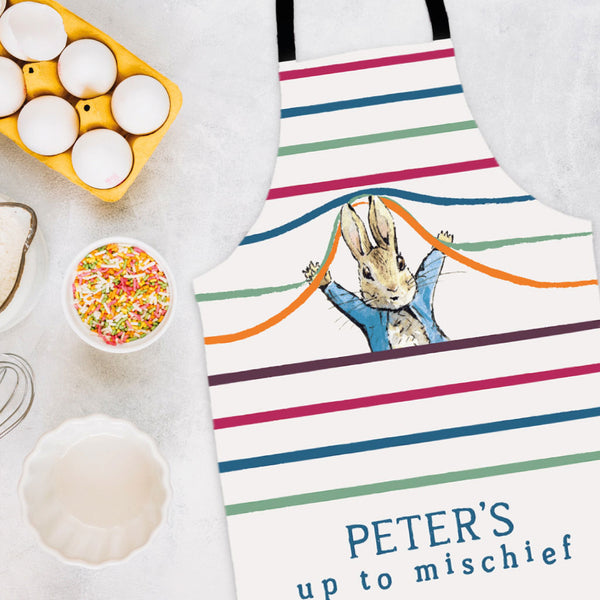Personalised Up to Mischief Apron – Peter Rabbit Shop