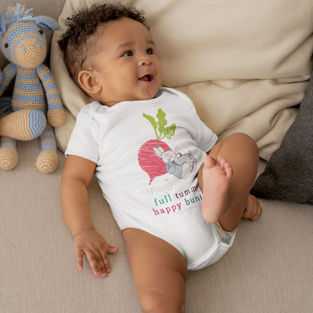 "Full Tummy, Happy Bunny" Baby Grow