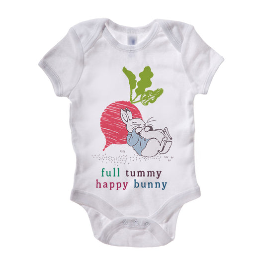 "Full Tummy, Happy Bunny" Baby Grow