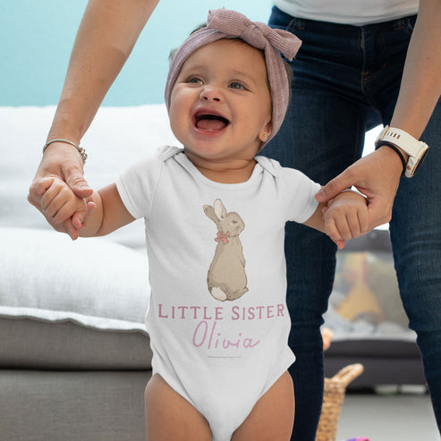 Personalised Little Sister Baby Grow