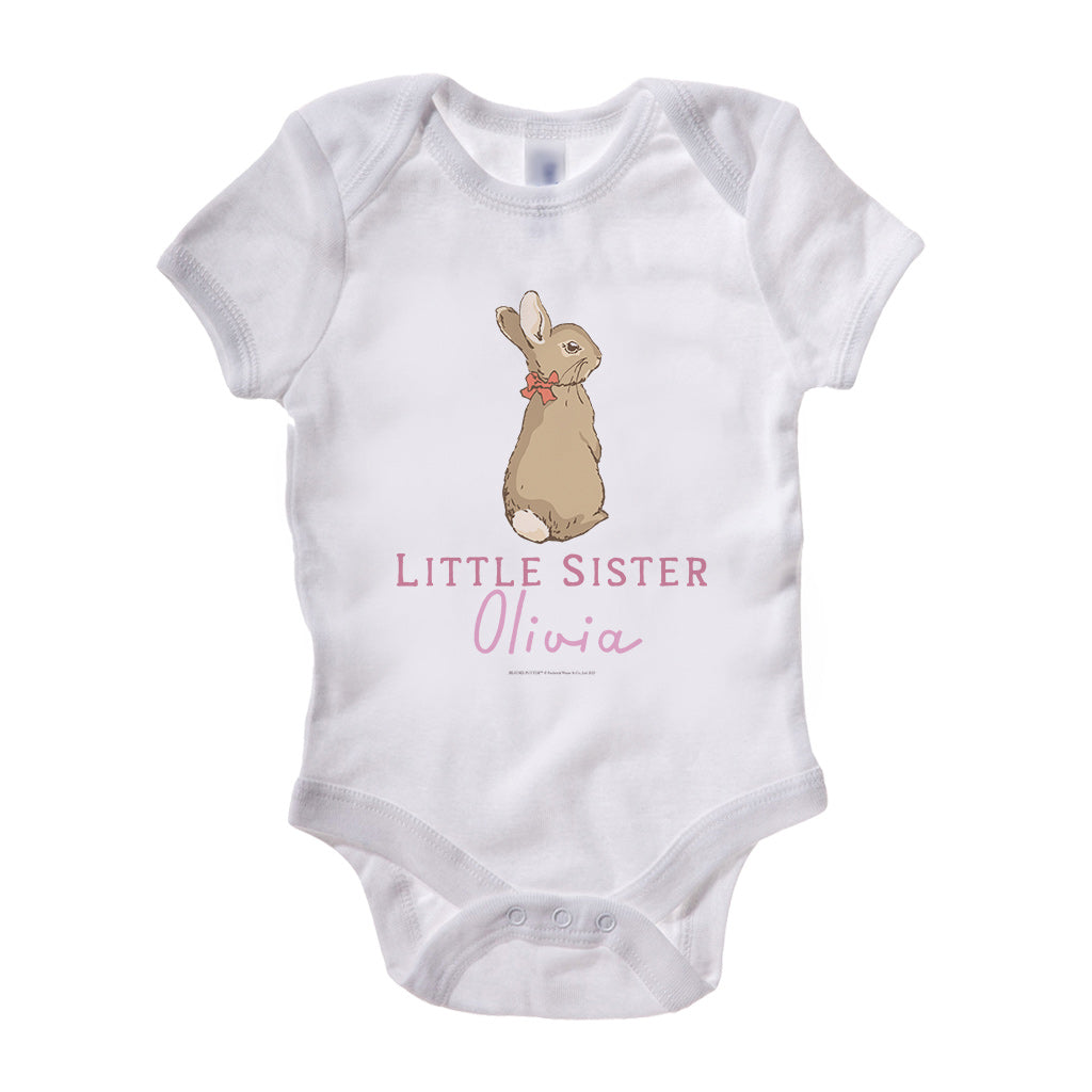 Personalised Little Sister Baby Grow – Peter Rabbit Shop