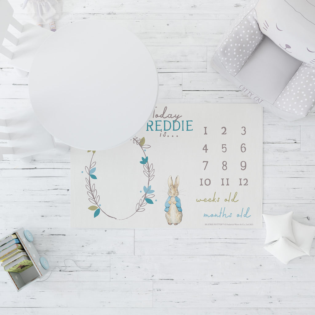 Personalised Peter Rabbit Boys Date Chart Blanket – Peter Rabbit Shop