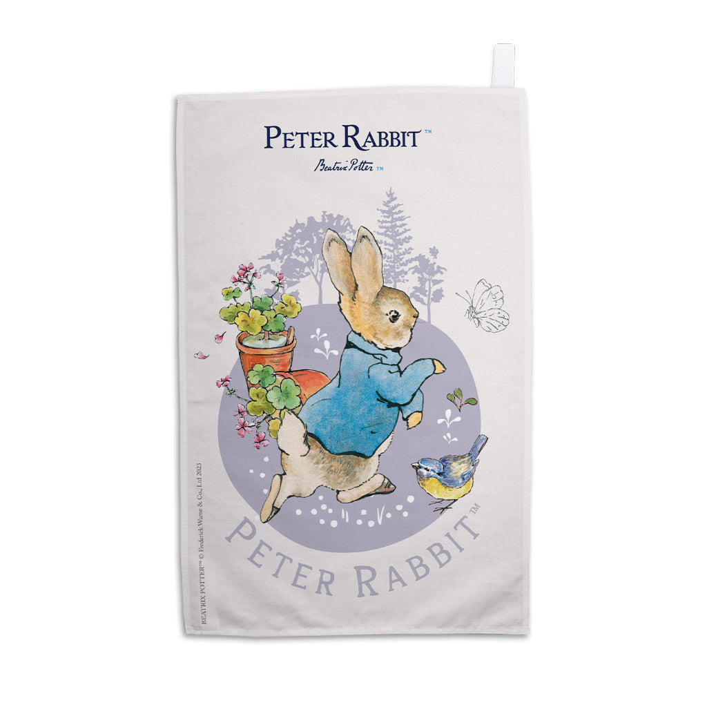 Peter Rabbit Purple Tea Towel