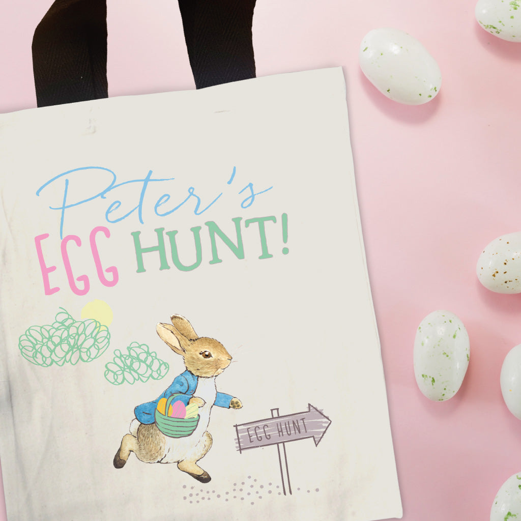 Egg Hunt! Full-Colour Personalised Mini Edge-to-Edge Tote Bag