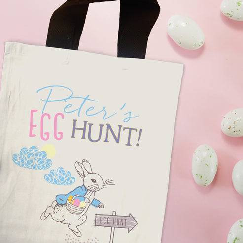 Egg Hunt! Outline Personalised Mini Edge-to-Edge Tote Bag