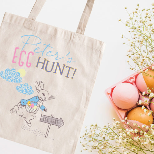 Egg Hunt! Outline Personalised Mini Tote Bag