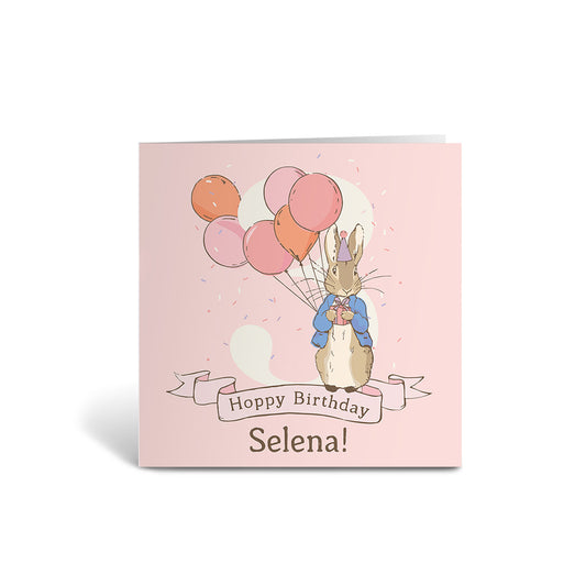 Personalised Pink 3rd Hoppy Birthday Card